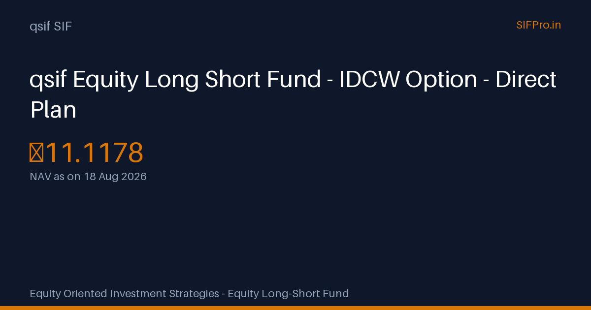 Option 4 Direct qsif Equity Long Short Fund - IDCW Option - Direct Plan — NAV ₹10.57 ...