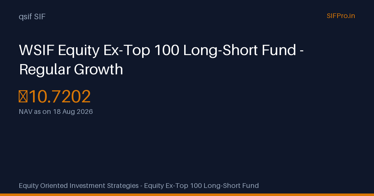 WSIF Equity Ex-Top 100 Long-Short Fund - Regular Growth — NAV ₹10.70 ...